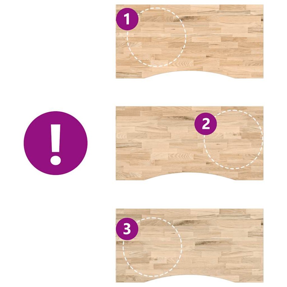 Tablero escritorio rectangular madera maciza roble sin