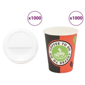 Vasos de café de papel con tapa 1000 uds 8oz