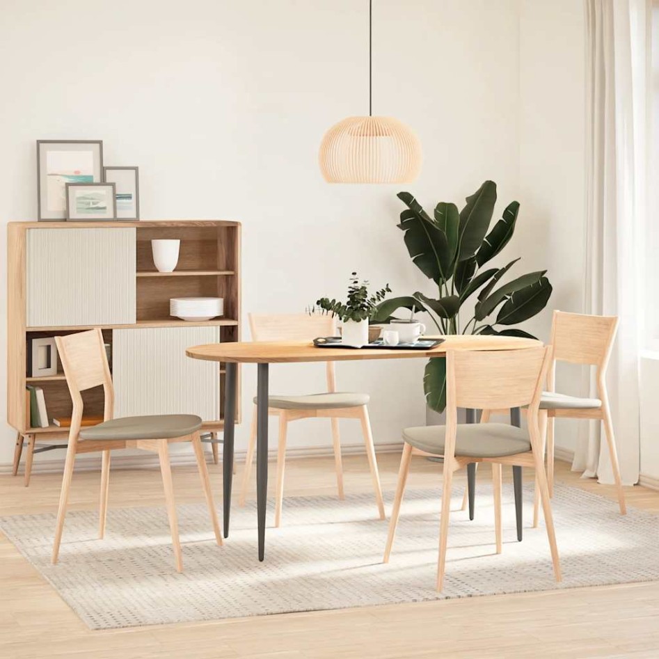 Tablero de mesa ovalado madera maciza de roble 140x60x2