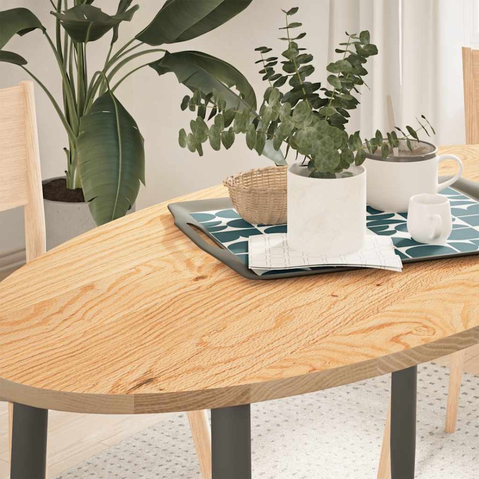 Tablero de mesa ovalado madera maciza de roble 120x60x2