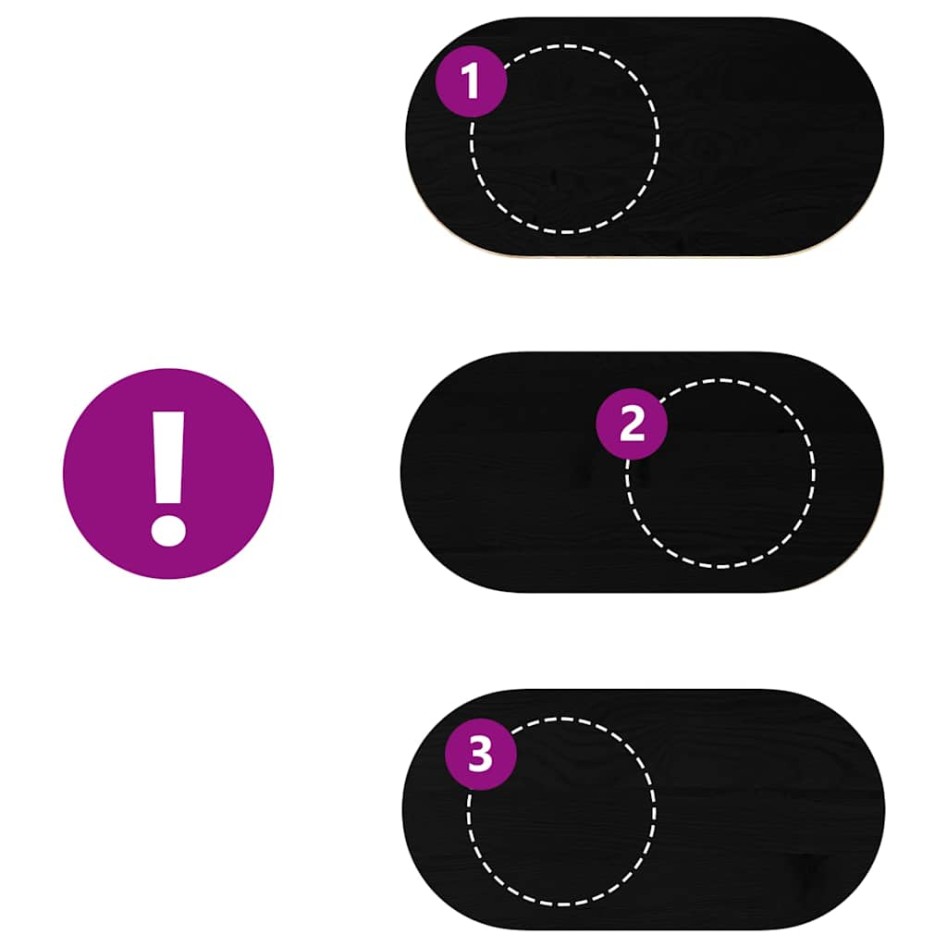 Tablero de mesa ovalado madera maciza de roble 120x60x2