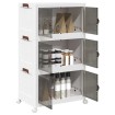 Caja de almacenaje apilable con ruedas 3 niveles 75 L