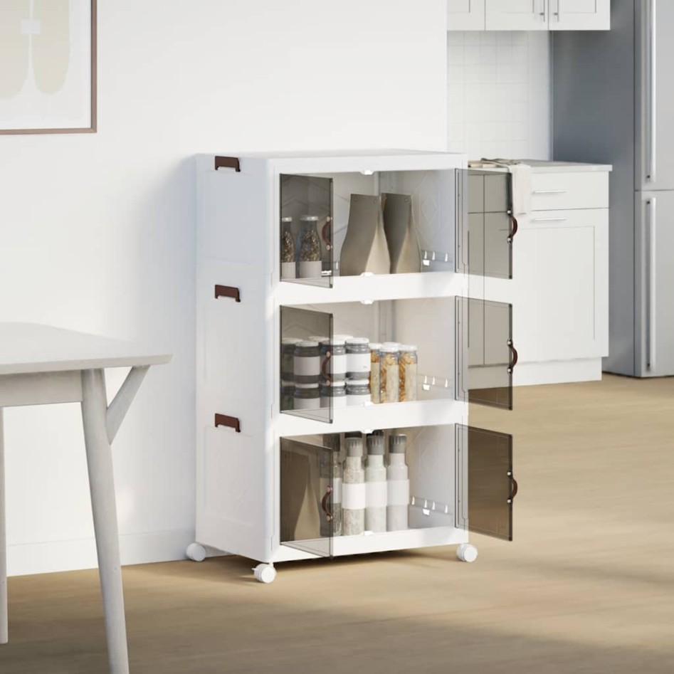 Caja de almacenaje apilable con ruedas 3 niveles 75