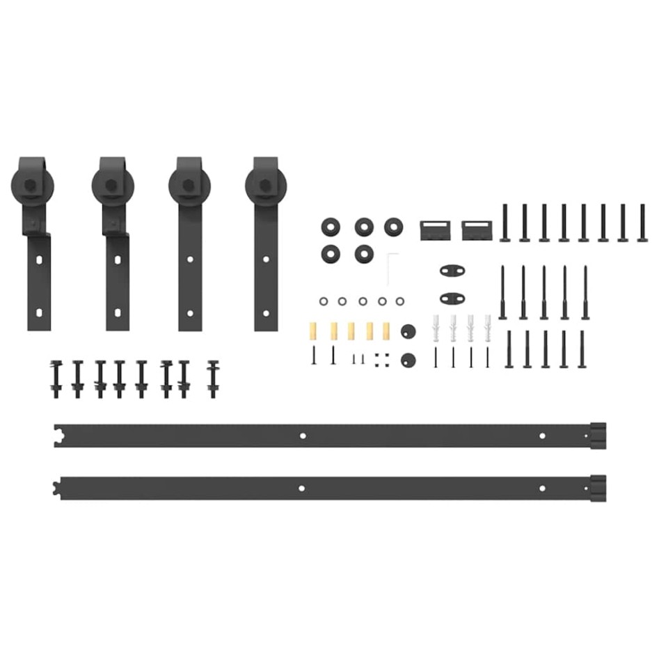 Kit de herrajes para puertas correderas acero negro 183