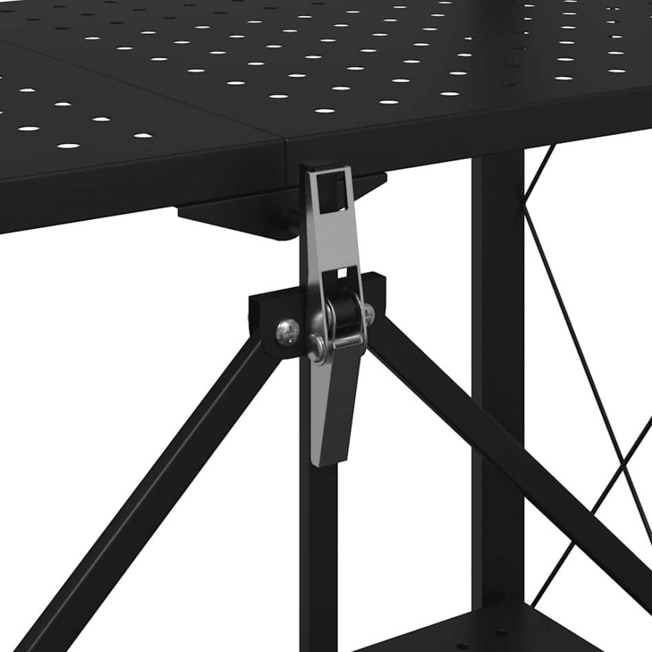 Estantería de almacenaje con ruedas de acero negro 71x34x88