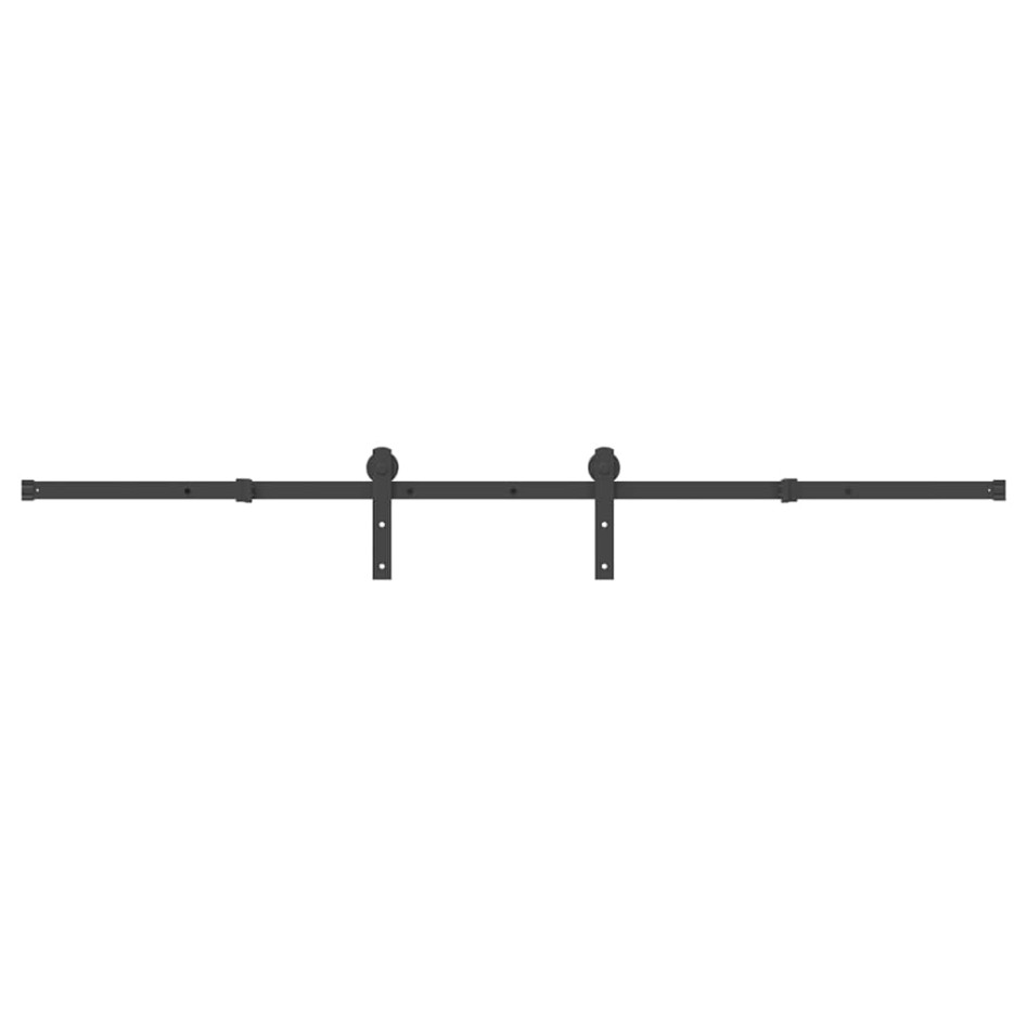 Kit de herrajes para puertas correderas acero negro 213,5