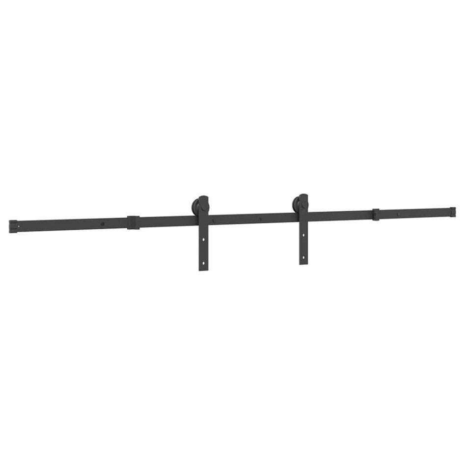 Kit de herrajes para puertas correderas acero negro 213,5