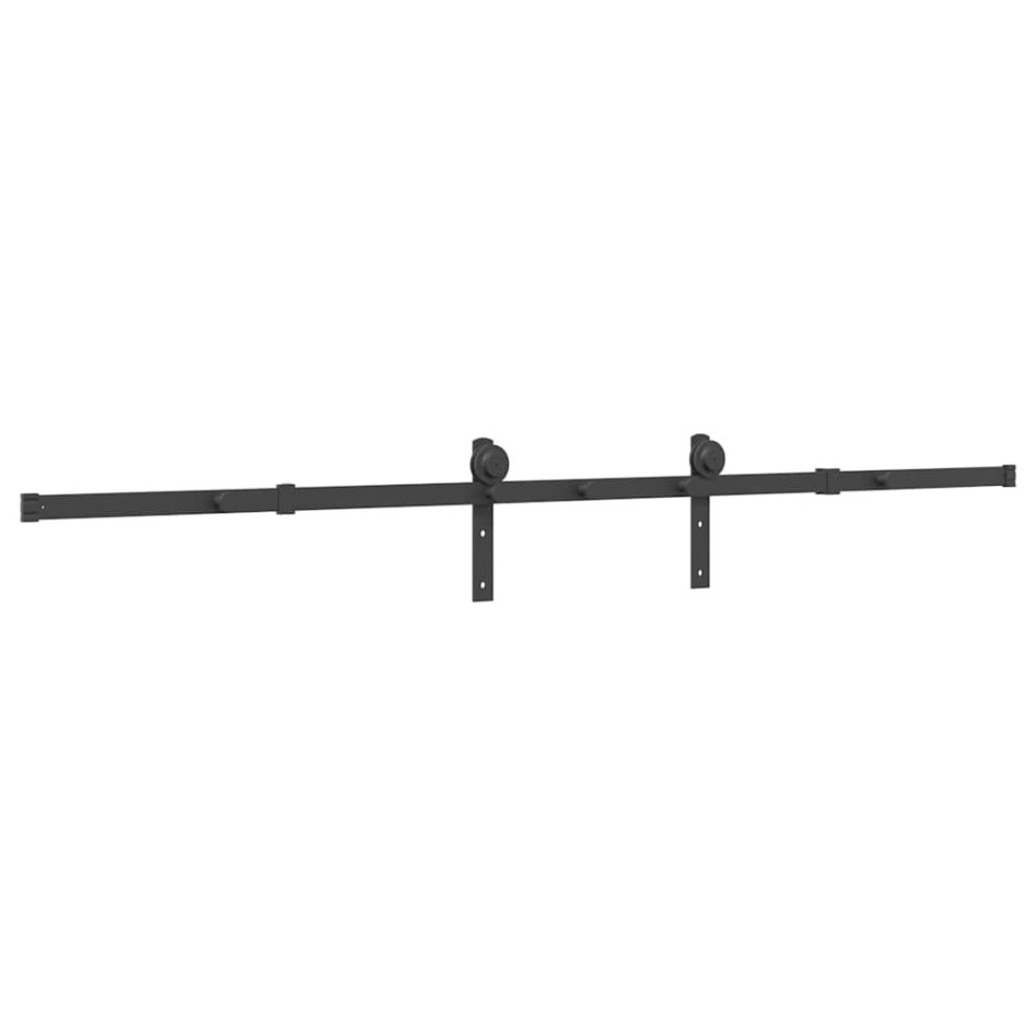 Kit de herrajes para puertas correderas acero negro 213,5