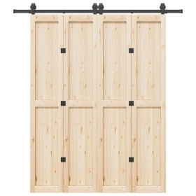Kit de herrajes para puertas correderas acero negro 200
