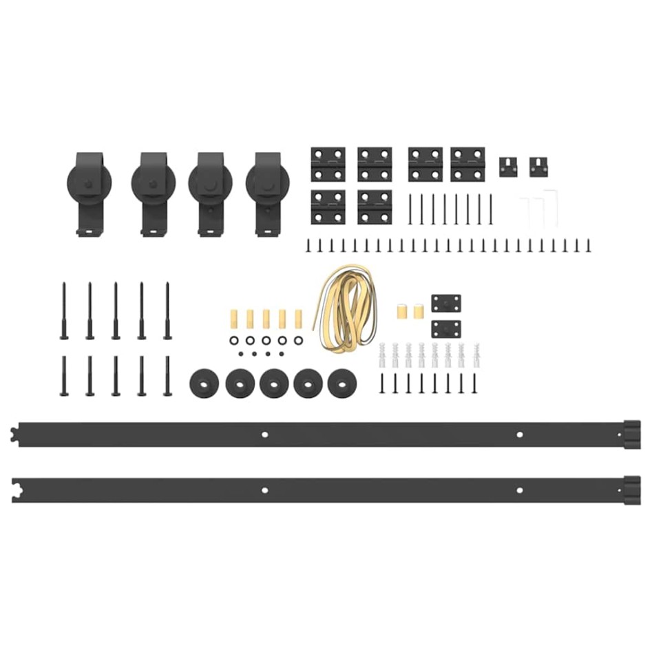 Kit de herrajes para puertas correderas acero negro 200