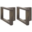 Patas de mesa centro forma T 2uds acero natural 50x25x(30-31)cm