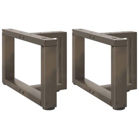 Patas de mesa centro forma T 2uds acero natural