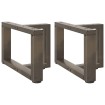 Patas de mesa centro forma T 2uds acero natural 40x25x(30-31)cm