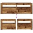 Mesitas de noche con luces LED 2 uds madera vieja 60x35x40