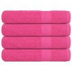 Toallas 4 uds 100% algodón rosa 100x200 cm 600 gsm