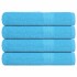 Toallas 4 uds 100% algodón turquesa 100x200 cm 600