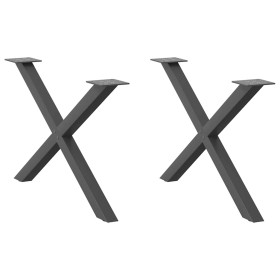 Patas para mesa de centro en forma de X 2 uds antracita