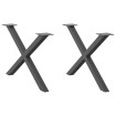 Patas para mesa de centro en forma de X 2 uds antracita acero