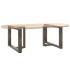Patas de mesa centro forma T 2uds acero natural