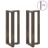 Patas mesa consola forma T 2 uds acero natural 38x25x(72-73)