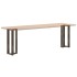 Patas mesa consola forma T 2 uds acero natural 38x25x(72-73)