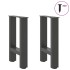 Patas de mesa de centro antracita 2 unidades 38x(42-43)cm