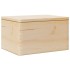 Caja de madera con tapa madera maciza de pino 40x30x23