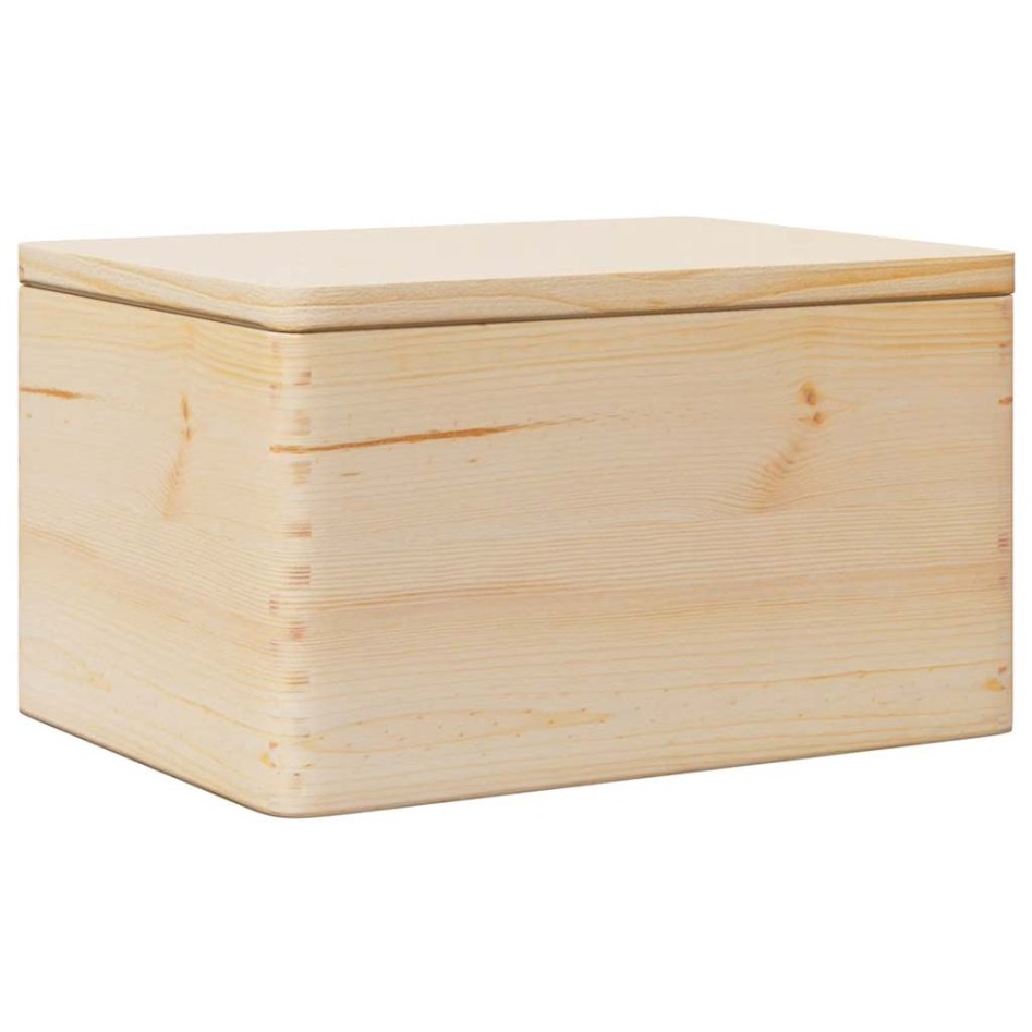 Caja de madera con tapa madera maciza de pino 40x30x23