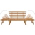 Banco de jardín 2 en 1 190 cm madera maciza