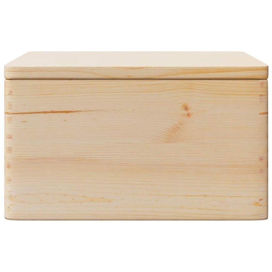 Caja de madera con tapa madera maciza de pino 40x30x23