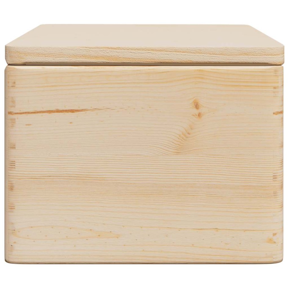 Caja de madera con tapa madera maciza de pino 40x30x23