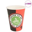 Tazas de café de papel 1000 uds 12oz 300ml rojo y negro
