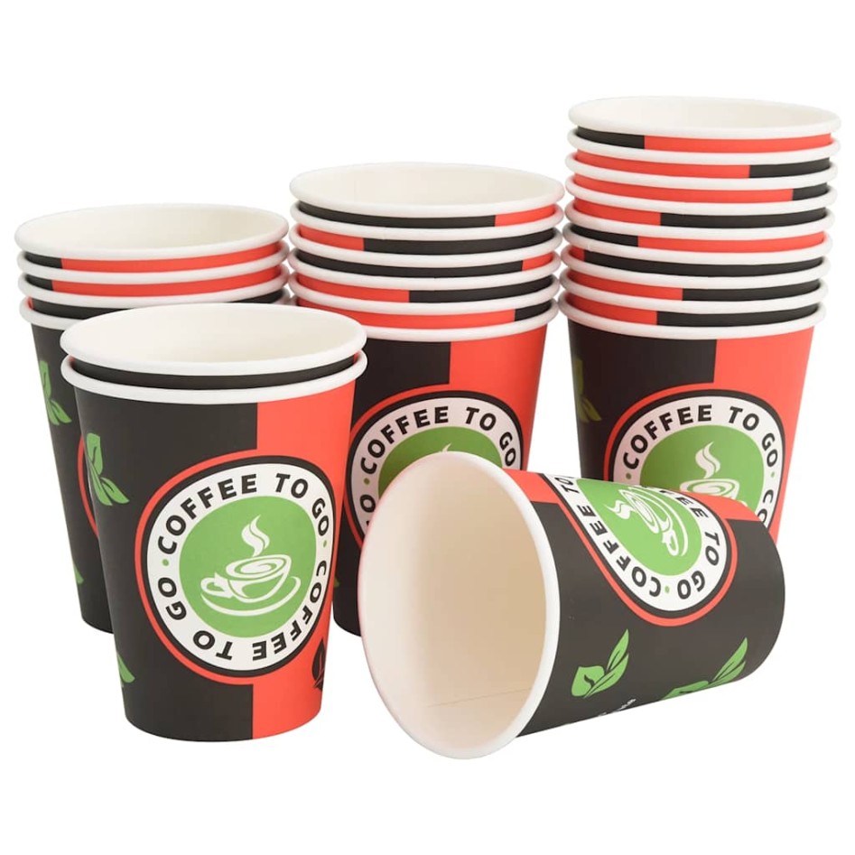 Tazas de café de papel 1000 uds 12oz 300ml rojo y