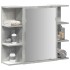 Armario de espejo de baño contrachapada gris 80x20,5x64