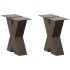 Patas de mesa centro forma X 2uds acero natural 30x(30-31)