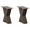 Patas de mesa centro forma X 2uds acero natural 30x(30-31) cm