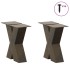 Patas de mesa centro forma X 2uds acero natural 30x(30-31)