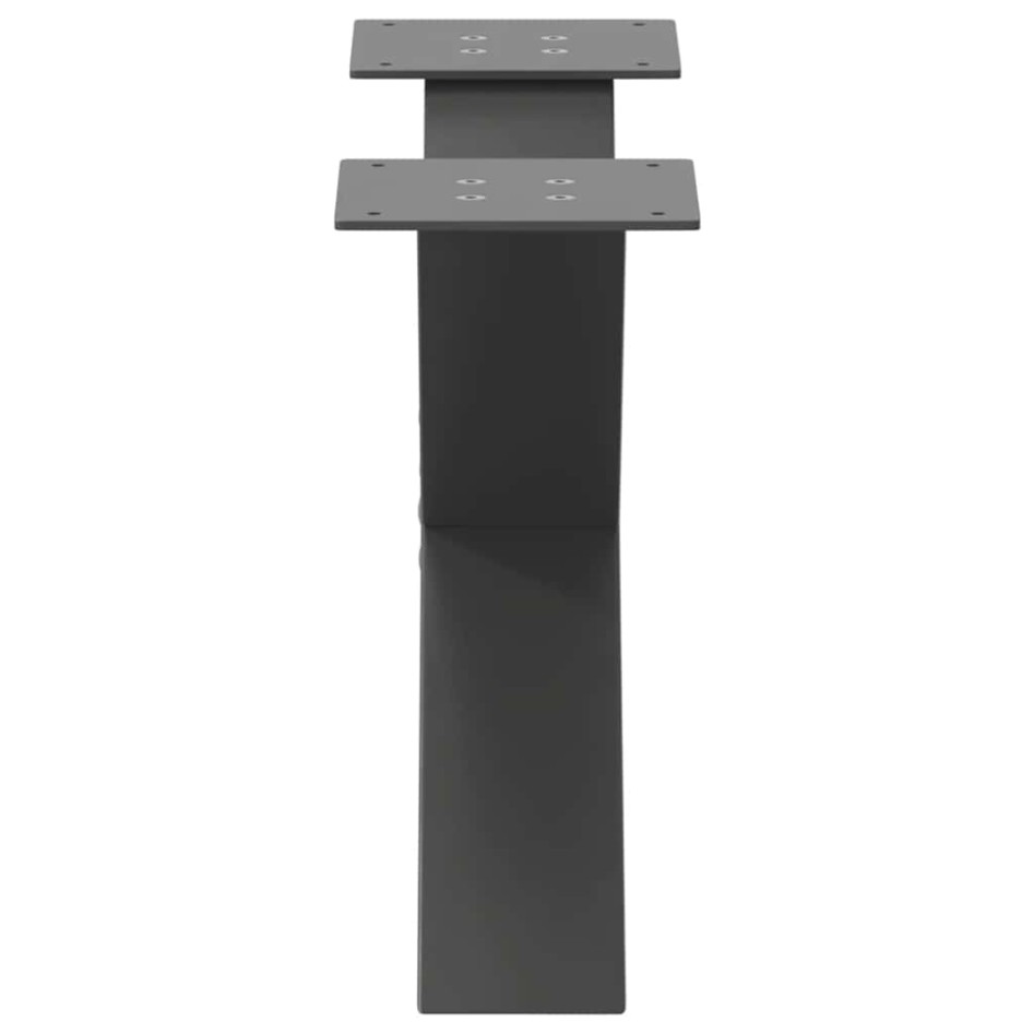 Patas de mesa centro forma X 2uds acero antracita 50x(30-31)