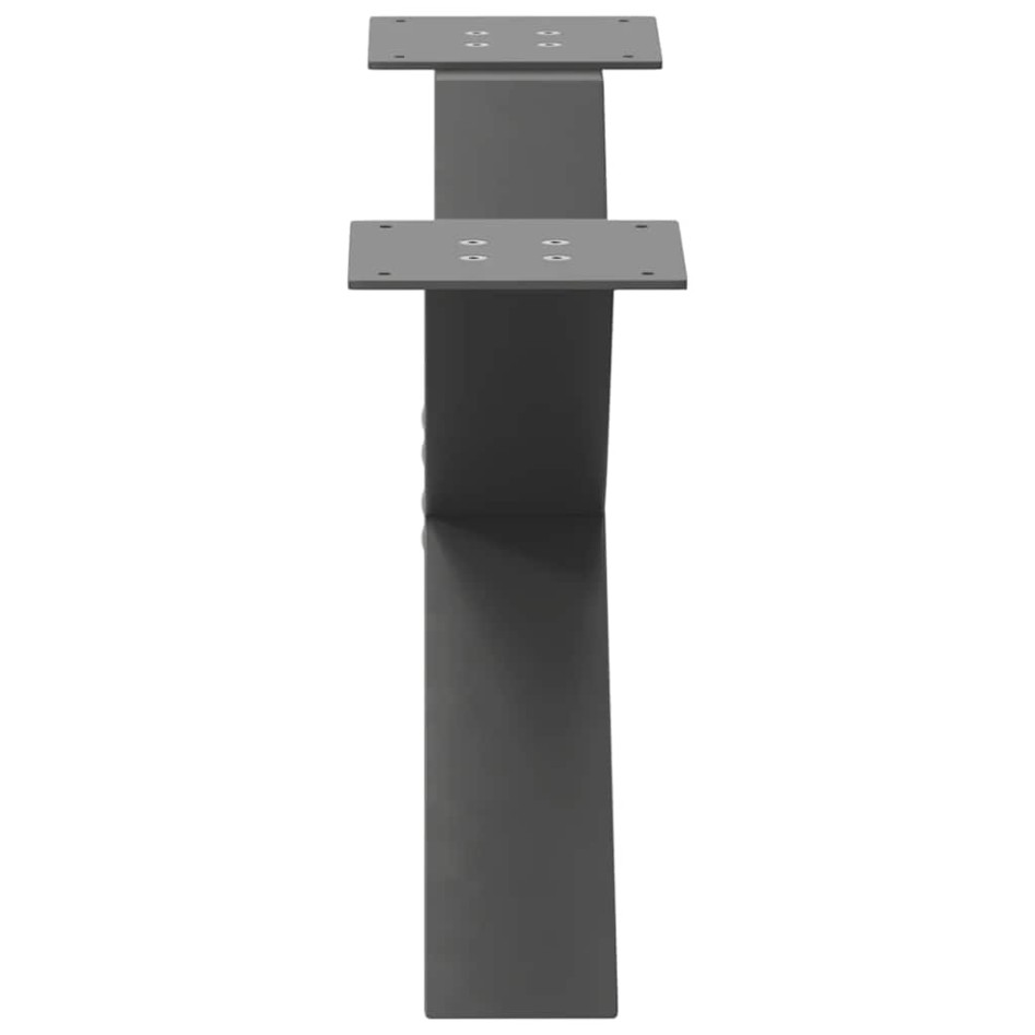 Patas de mesa centro forma X 2uds acero antracita 70x(30-31)