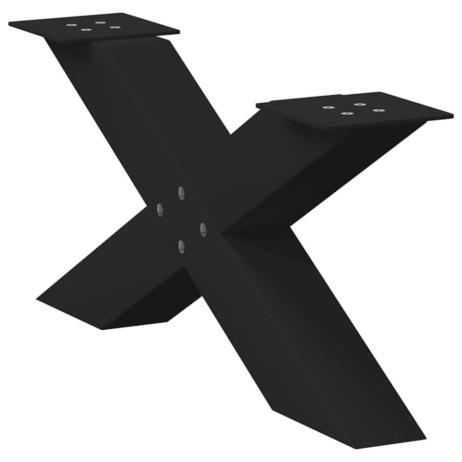 Patas de mesa de centro forma X 2uds acero negro 70x(30-31)