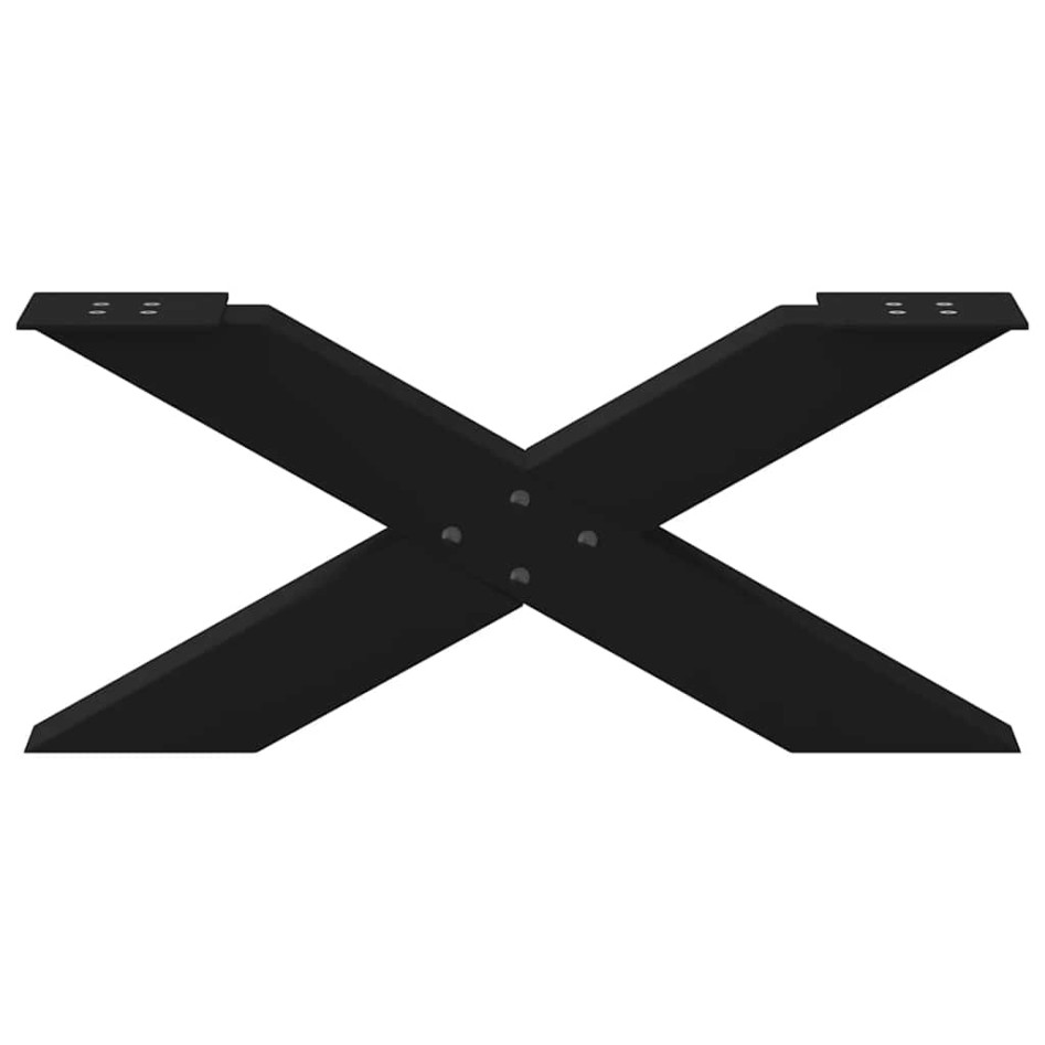 Patas de mesa de centro forma X 2uds acero negro 70x(30-31)