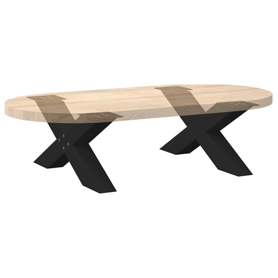 Patas de mesa de centro forma X 2uds acero negro 70x(30-31)