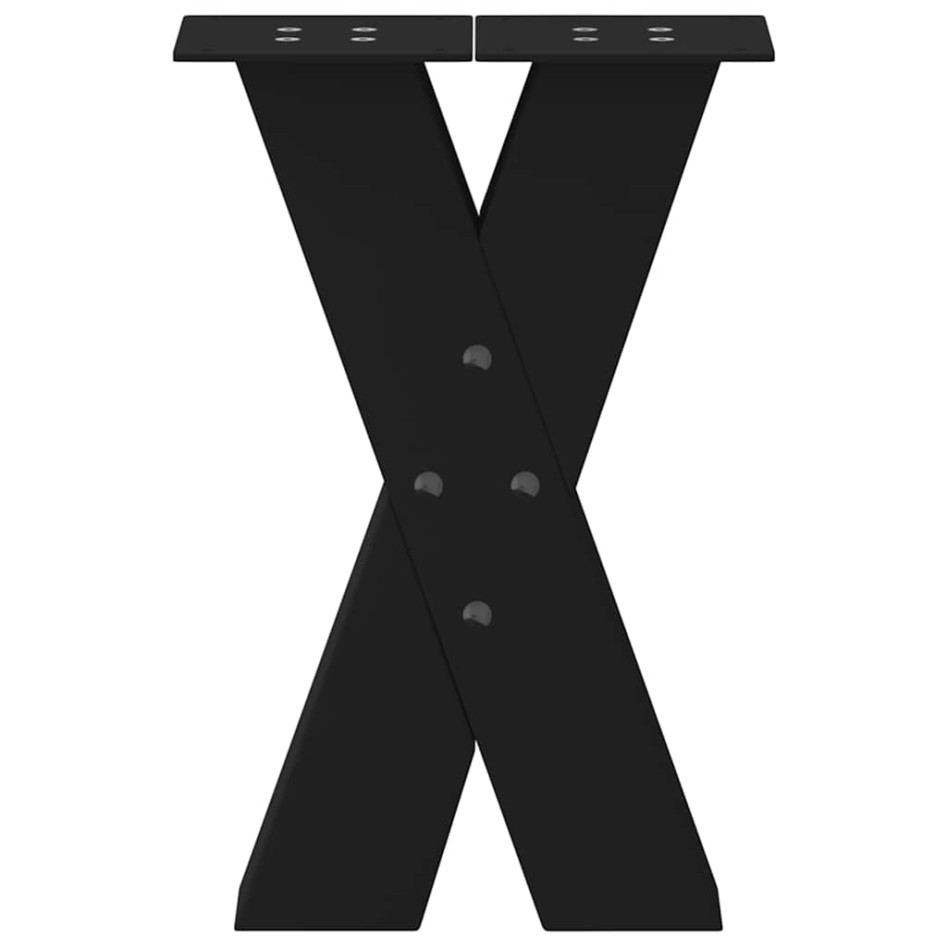 Patas de mesa de centro forma X 2uds acero negro 38x(42-43)