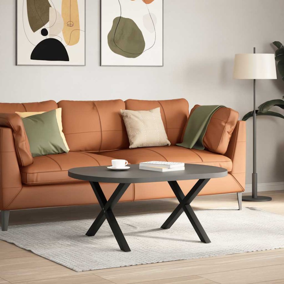 Patas de mesa de centro forma X 2uds acero negro 70x(42-43)