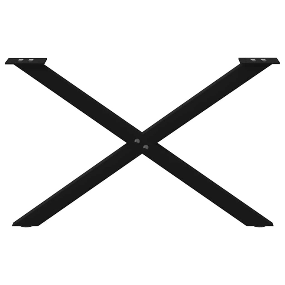 Patas de mesa de centro forma X 2uds acero negro 70x(42-43)