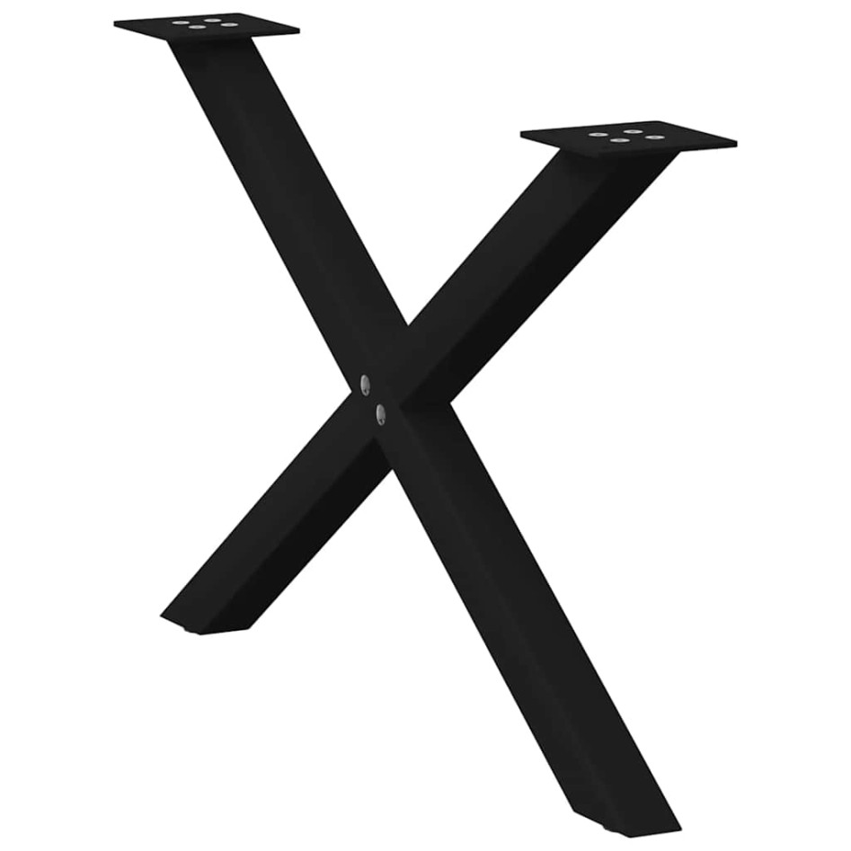 Patas de mesa de centro forma X 2uds acero negro 70x(42-43)