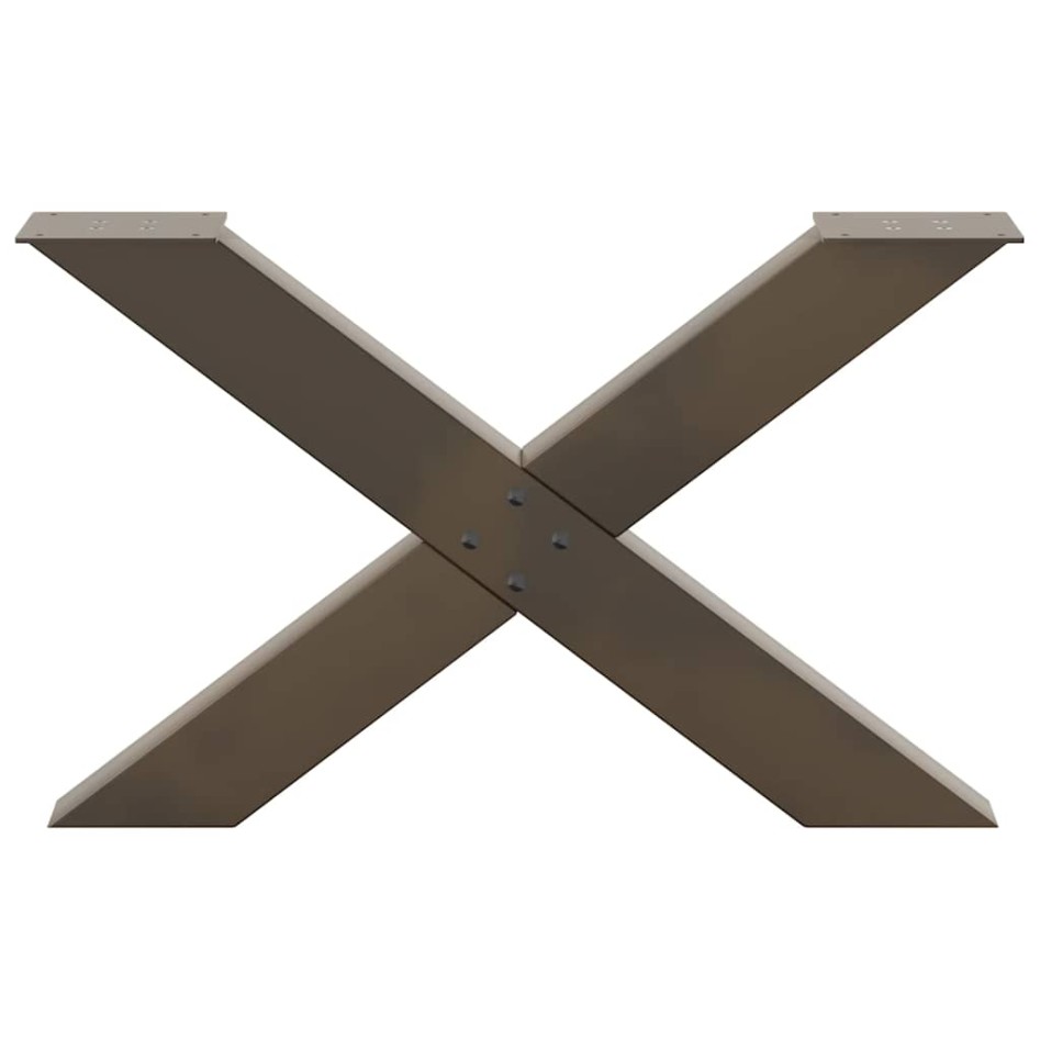 Patas de mesa centro forma X 2uds acero natural 70x(42-43)