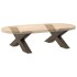 Patas de mesa centro forma X 2uds acero natural 70x(42-43)