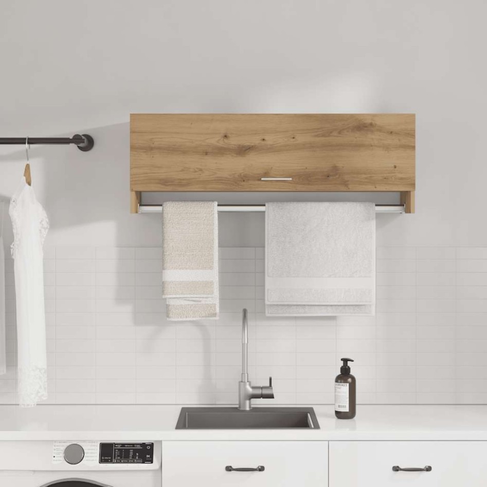 Armario de madera de ingeniería roble artesanal 100x32,5x35