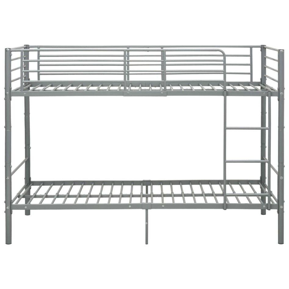 Cama litera de metal gris 90x200